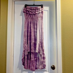 High low tie die dress
